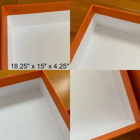 Hermes Gift Box - Large Box w/ Ribbon {EMPTY BOX} (18.25 x 15 x 4.25)